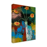 Трговска марка ликовна уметност „Апстрактна експресионистичка цвеќиња iii“ платно уметност од Mehmet altug