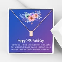 Среќна 30 -та роденденска картичка и подарок за ѓердан за неа - сет за подароци за накит - суров ѓердан и картичка - подарок