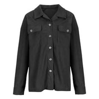 Женски палта Обични модни модни долги ракави лабави пријатни палто за дозвола црна S-6xl