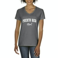 Нормално е здодевно - женска маица со кратки ракави со вратот, до жените со големина 3XL - девојче од Порто Рико