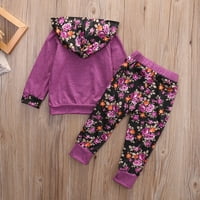 Есенско дете деца бебешки момчиња облека облека облека цветни качулки јакна +панталони облеки