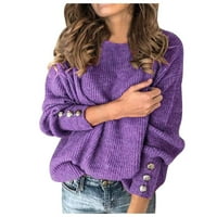 AOOOCHASLIY PULVOVER FOR WOMEN Cleanance Houldies Turtleneck плетен џемпер џемпер елегантни обични врвови