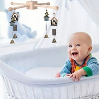 Дрвен комплет за мобилна рамка природно дрвен кревет bellвонче Wellвони ветерници за бебиња за креветчиња за креветчиња за бебиња
