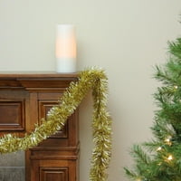 50 'Традиционално сјајно злато божиќна фолија јазлова гарланд - Unlit - ply