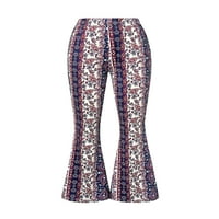 Panенски панталони со високи половини, слаби лежерна забава улица пролет директно ретро цветни печатени панталони