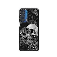 Случај за череп- Телефон, дегетиран за Motorola Moto Edge 5G UW Case Women, Flexible Silicone Shockproof Case за Motorola Moto