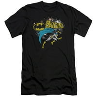 Batman - Batgirl Halftone - Премиум тенок фит кошула со краток ракав - мала