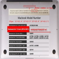 Каишек Компатибилен Нов Macbook Air S Случај Објавен Модел А1932 А2179 А М1, Пластични Хард Случај + Црна Тастатура Покритие,