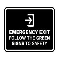 Знаци Билита Класичен Врамен Излез За Итни Случаи Следете Ги Зелените Знаци На Безбедносен Знак-Голем