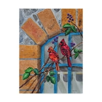 Трговска марка ликовна уметност „кардинали на филијалата“ платно уметност од Чарлси Кели