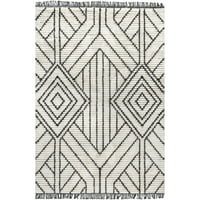 nuloom tatiana мека бушава текстура модерна килим со дијамантски раб, 8 '10 12', беж