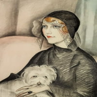 Млада жена која носи црна клош -капа за печатење на постер - Герда Вегенер