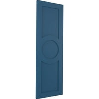 Ekena Millwork 12 W 31 H TRUE FIT PVC Cenral Circle Arts & Занаети Фиксни монтирање ролетни, Sojourn Blue