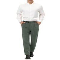 Уникатни поволни цени за машка панталони за машка класична плоча со плетени панталони со појас