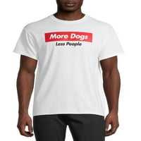 Хумор повеќе кучиња Помалку луѓе и луѓе на луѓе за мажи и големи маички маица, 2-пакет