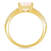 1.66 кт принцеза сече розова симулирани дијамант 14к жолто злато годишнината ангажман прстен големина 4.75