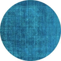 Ахгли компанија во затворен ориентален светло сина индустриска област килими, 4 'круг