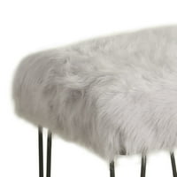 Столче за суета на метал, столче со современ стил има крзнено врвно и поддржано од нозе за фиба, материјал за седишта: FAU Fur