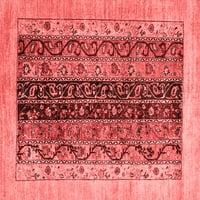 Ахгли компанија во затворен правоаголник Ориентални црвени модерни области килими, 4 '6'