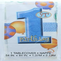 Пластични Сини Балони Капак На Масата за 1-ви Роденден, 84 54