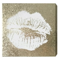 „Едноставен бакнеж шампањ“ златна сјајна уметност на платно