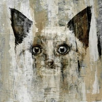 Мачка со кафеави очи Сликање на печатење на завиткано платно
