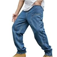 Колеџ Гилигилизо Млад возрасен моден машка машка памук памук директно искинато панталони панталони панталони со целосна должина