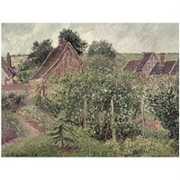 Трговска марка ликовна уметност пејзаж со урда покриви 1889 платно уметност од Камил Писаро