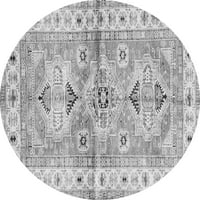 Ахгли Компанија Внатрешна Тркалезна Геометриска Сива Традиционална Област Килими, 4 ' Круг