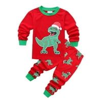 Скјоеквг Слатки Деца Божиќни Пижами За Семејна Мода Божиќна Шема Печатење Пижами Девојки Момчиња Две Пижами Удобни Блузи Со