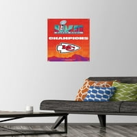 Канзас Сити Шефови - Супер Боул Лви Тим Логото Ѕид Постер Со Притисни Иглички, 14.725 22.375