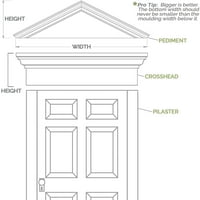 Ekena Millwork 160 Долна ширина 162 горната ширина 1 2 H 1 P панел Crosshead