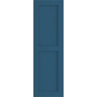 Ekena Millwork 15 W 28 H TRUE FIT PVC Два еднакви ролетни со рамни панели, Sojourn Blue