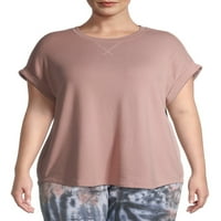 Комо Blu Women'sенски плус големина Супер мека маичка со краток ракав