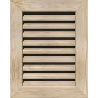 32 W 30 H Vertical Gable Vent: Недовршен, функционален, мазен бор -гејб -вентил W 1 4 рамка за рамна трим